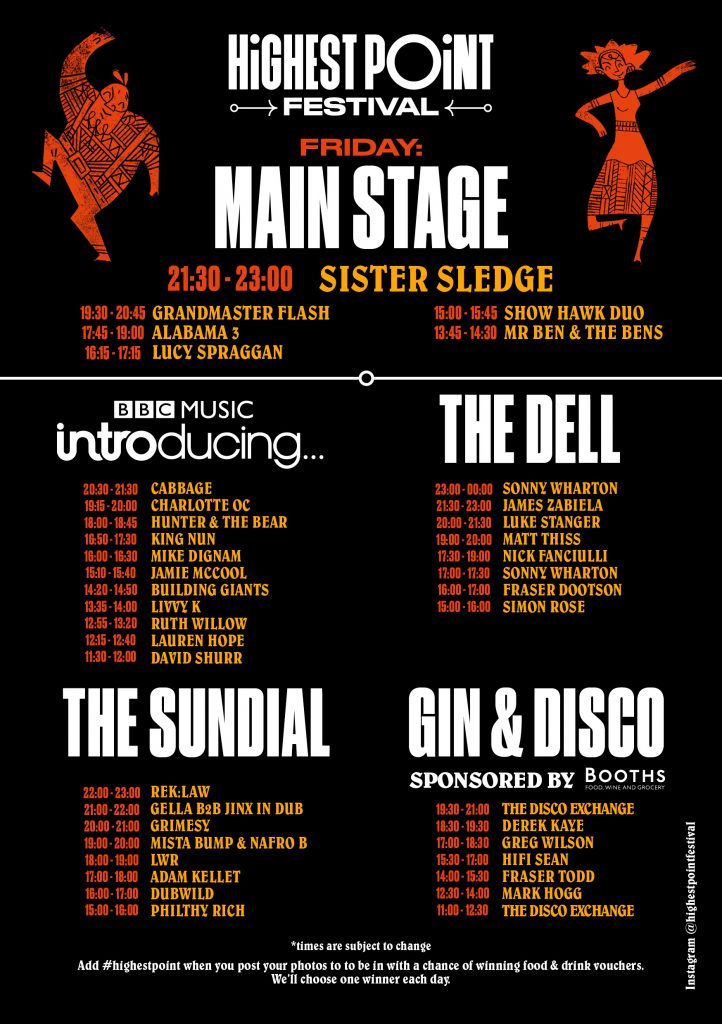 set times Highest Point Festival Set Times 2019 Friday