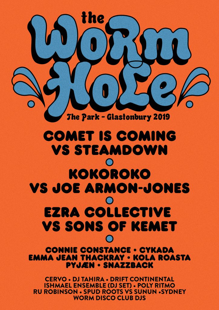 wormhole Glastonbury 2019 The Worm Hole line-up poster