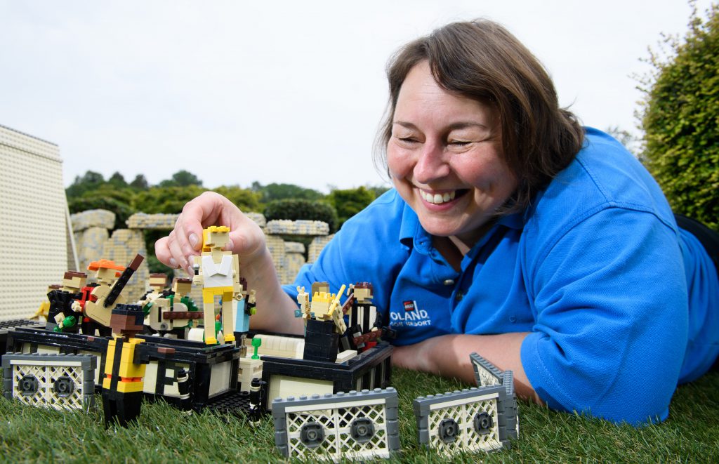 LEGOLAND PRESS HANDOUT MINILAND GLASTONBURY 2019 15 Paula Laughton makes final Touches to the Kylie Model.