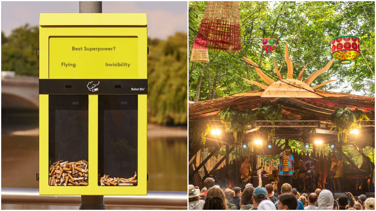 Boomtown Cigarette Butt Ballot Bins