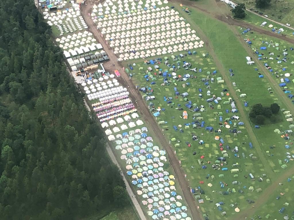 Kendal Calling Campsite Aerial Photo