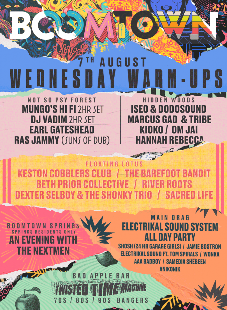 Boomtown 2019 Wednesday Line-up Poster