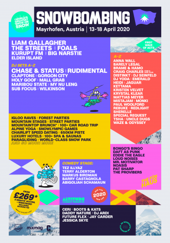 Snowbombing 2020 Line-up poster v2