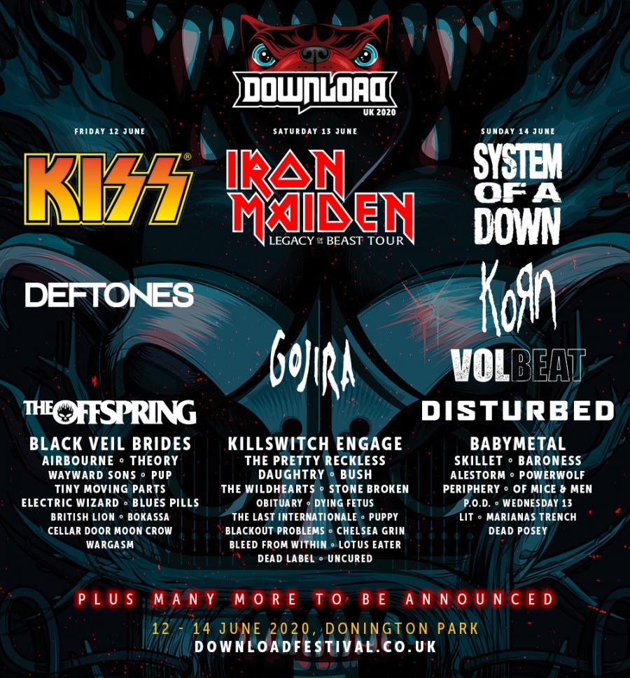 Download Festival 2020 line-up poster