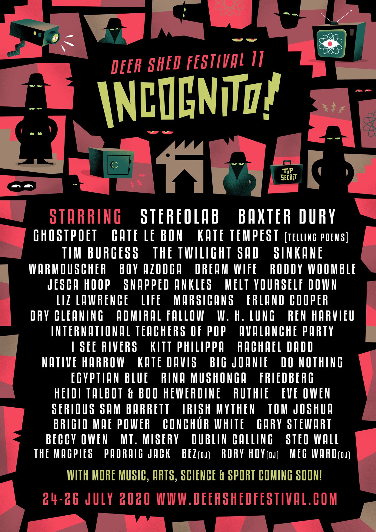 Deer Shed 2020 Incognito line-up poster second wave Deer Shed 2020 Incognito line-up poster second wave