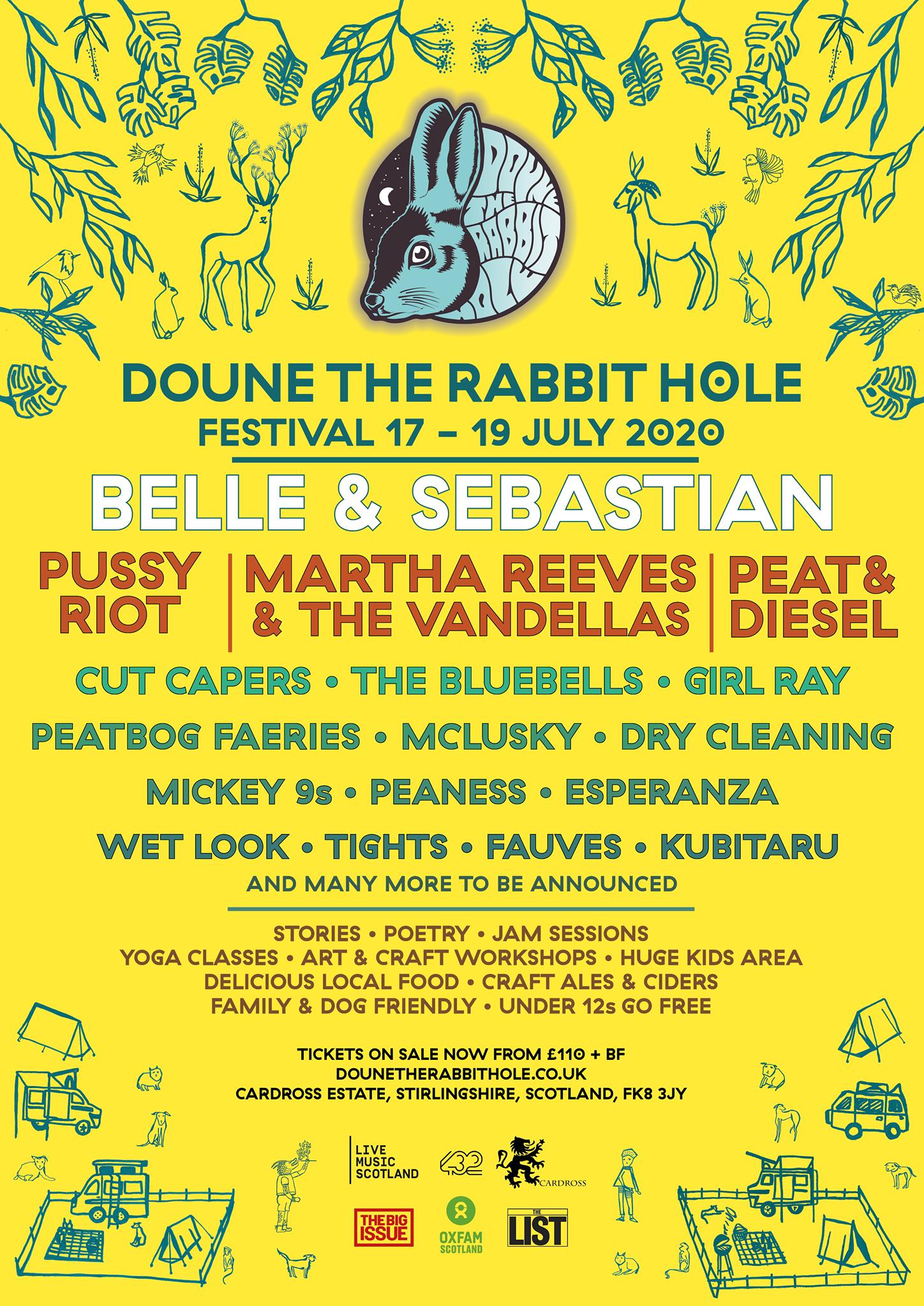Doune the Rabbit Hole 2020 line-up poster Doune the Rabbit Hole 2020 line-up poster