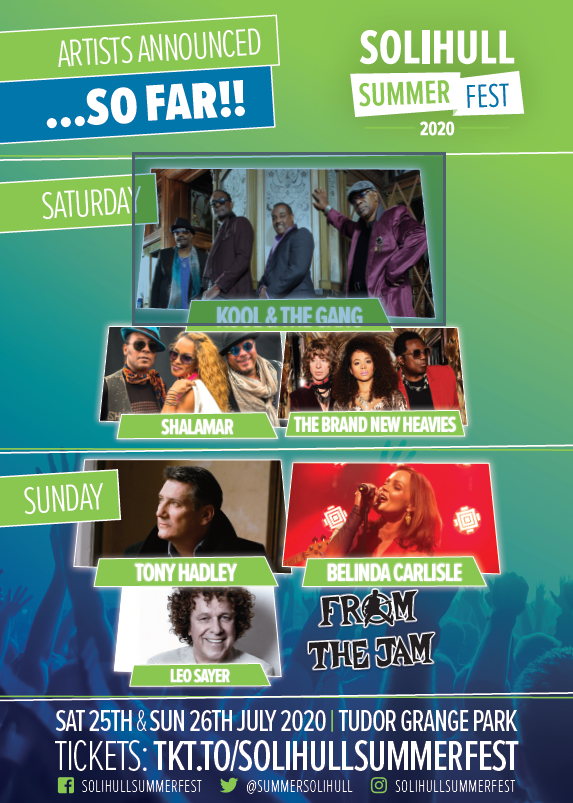 image001 1 Solihull Summer Fest 2020 line-up poster