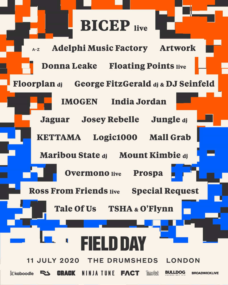 Field Day 2020 line-up poster Field Day 2020 line-up poster