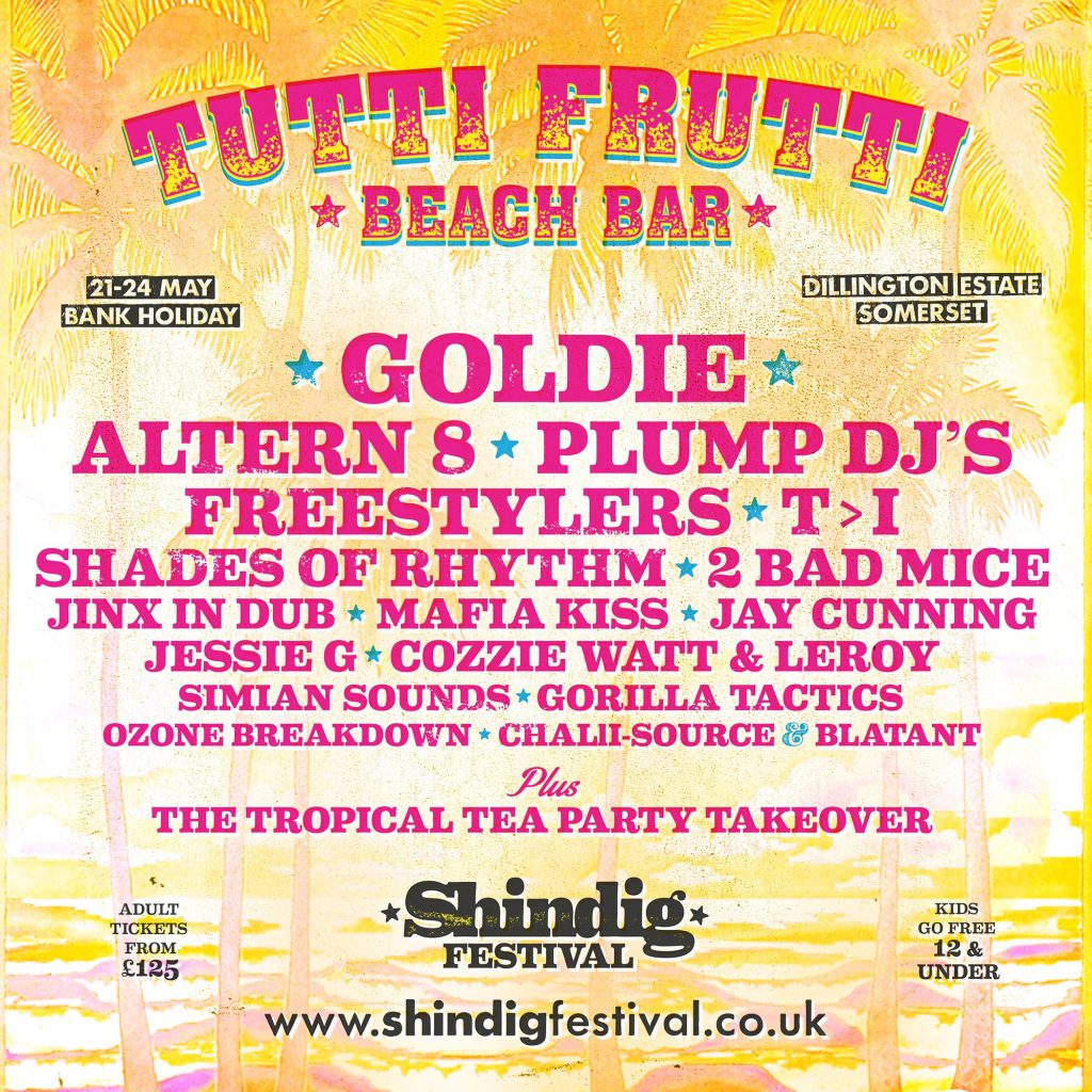 Shindig 2020 Tutti Frutti line-up poster