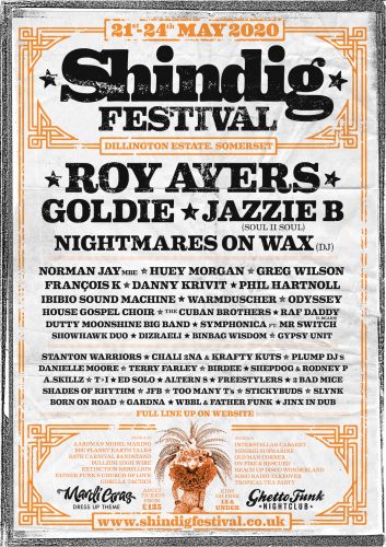 Shindig Festival 2020 line-up poster
