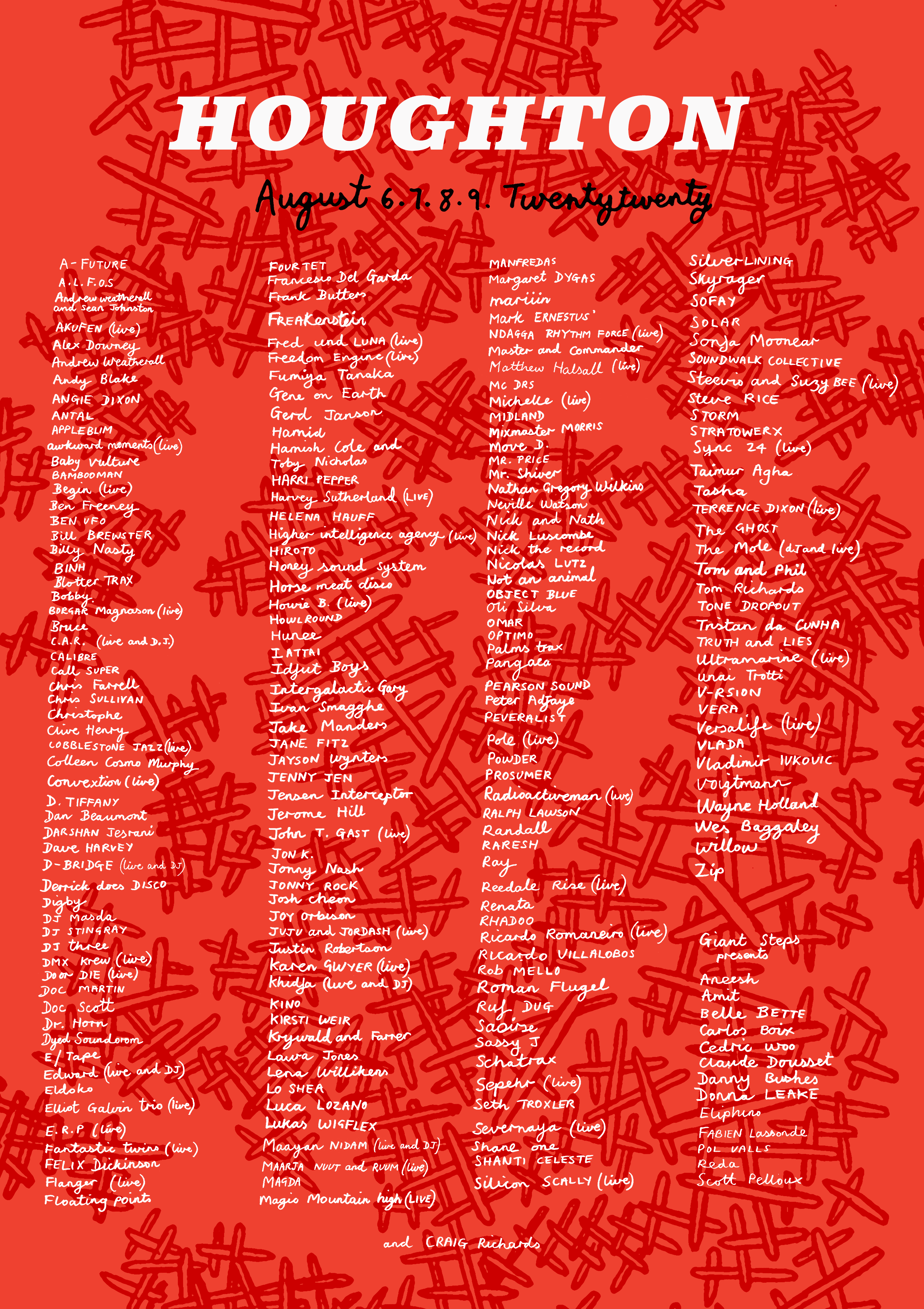 Houghton 2020 line-up poster Houghton 2020 line-up poster