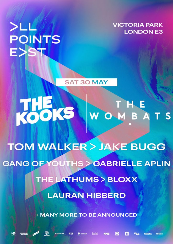 All Points East Wombats Kooks line up poster 2020 All Points East Wombats Kooks line-up poster 2020