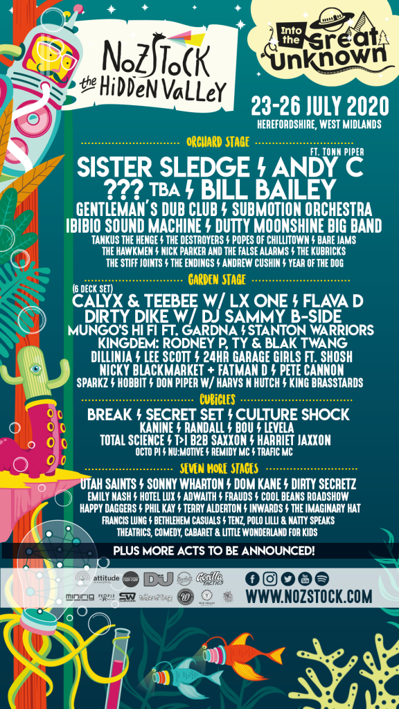 Nozstock poster 2020 Nozstock line-up poster 2020