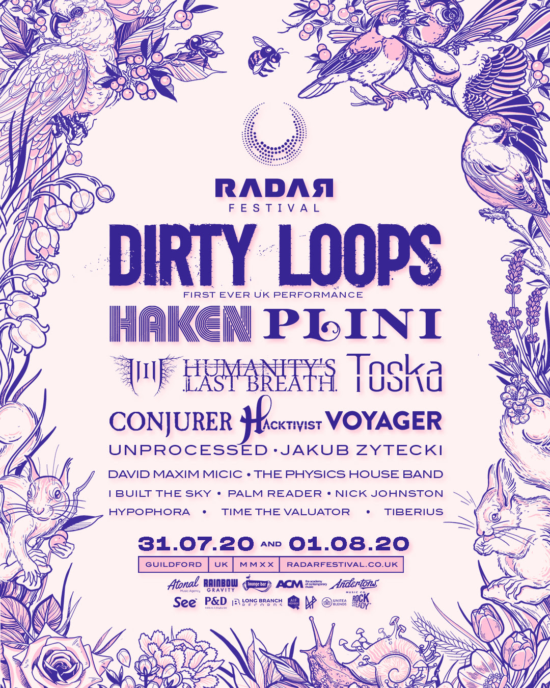 RADAR Festival 2020 line-up poster RADAR Festival 2020 line-up poster
