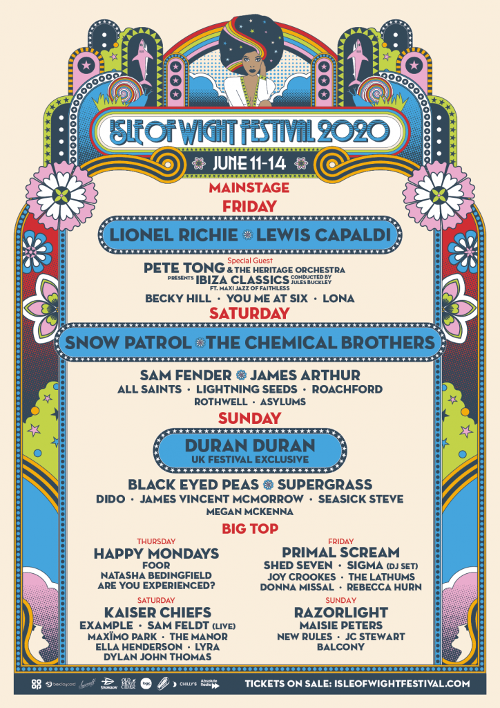 IWFest2020 DaySplits Final Isle of Wight Festival 2020 line-up poster day splits