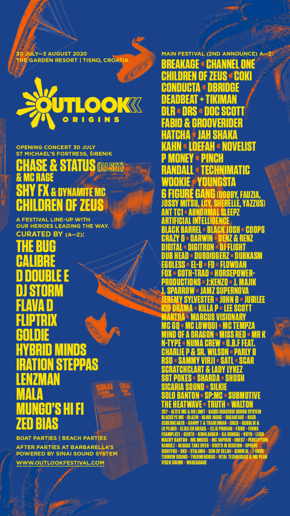 Outlook Origins 2020 line up poster Outlook Origins 2020 line-up poster