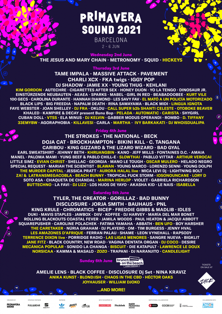 imxjns0dcn59znmhqv23 1591692035639 Prima Vera Sound #bestfestivalforver line-up poster with day splits