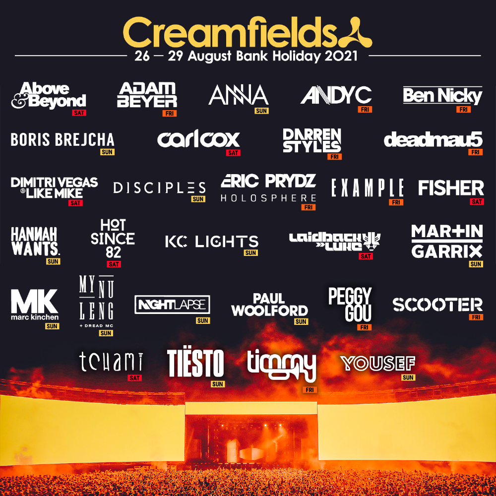 1 Creamfields 2021 line-up poster