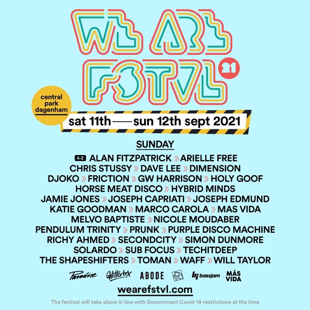 We Are FSTVL Sunday line-up poster