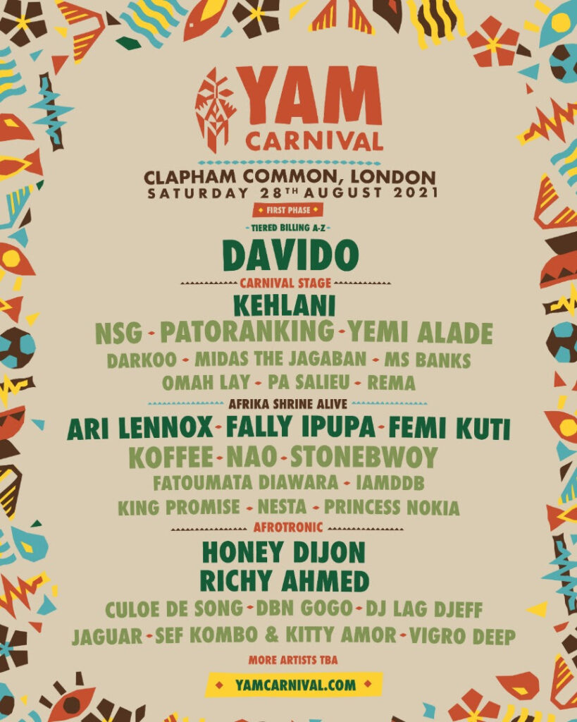 Yam Carnival latest line-up poster
