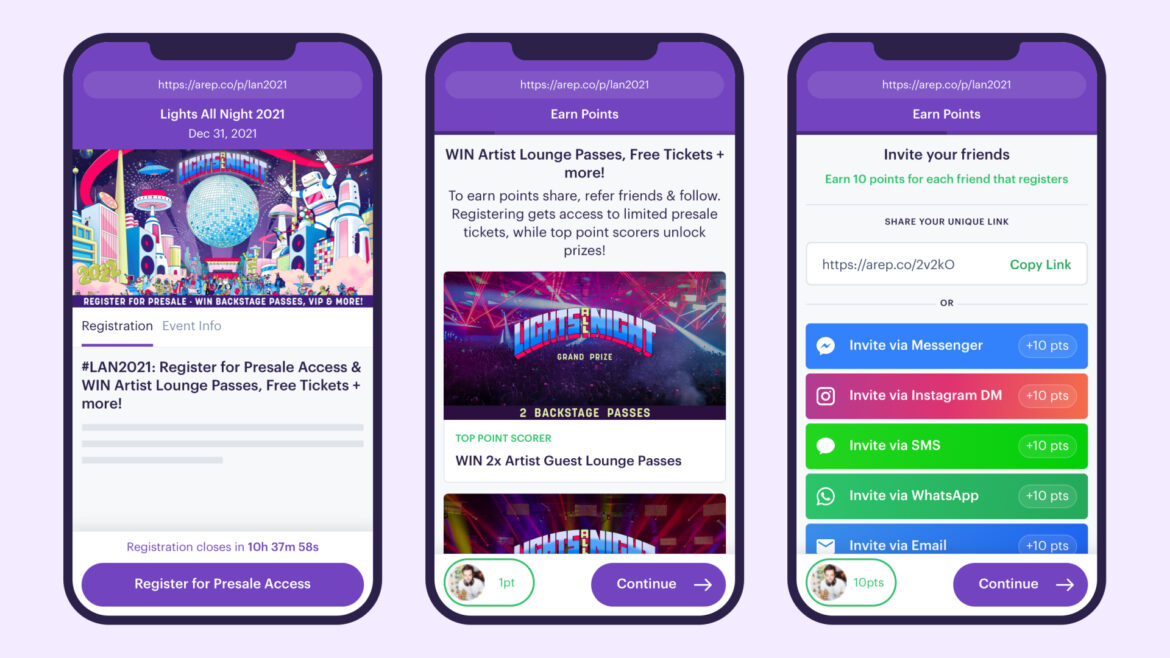 Audience Republic Presale Registration Flow