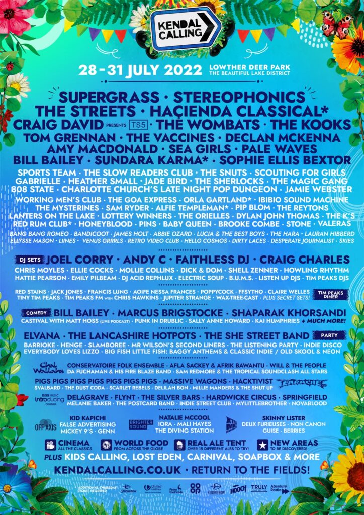 Kendal Calling 2022 line up poster Kendal Calling 2022 line up poster