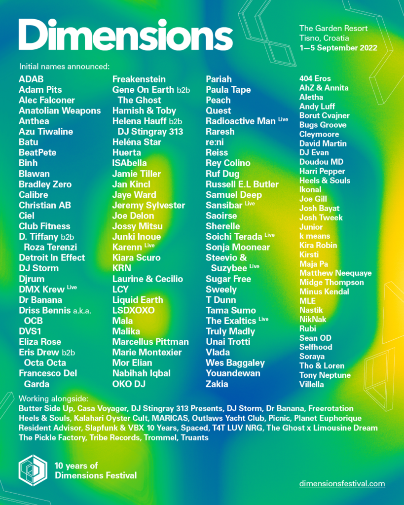 Dimensions Croatia line up poster 2022