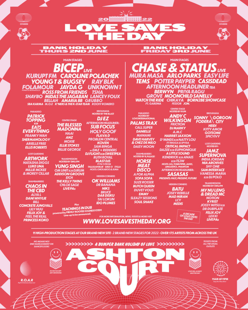 Love Saves The Day 2022 line up poste