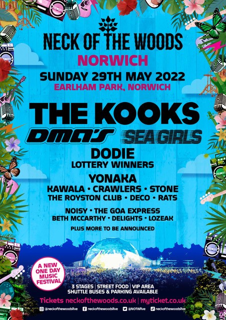 Neck of the Woods 2022 line up poster Neck of the Woods 2022 line-up poster