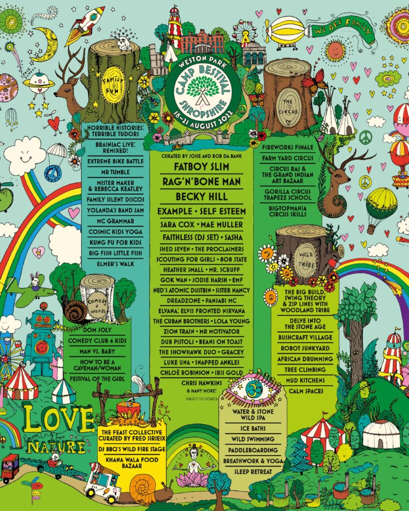 Camp Bestival Shropshire 2022 latest line up poster