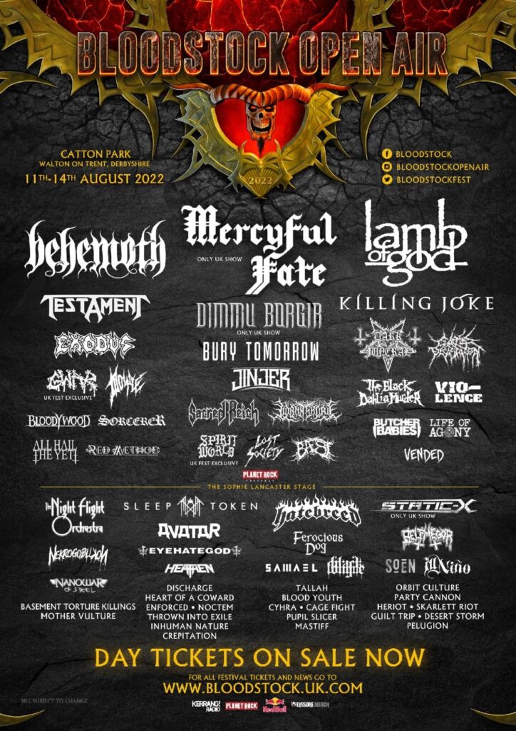Latest Bloodstock line up poster