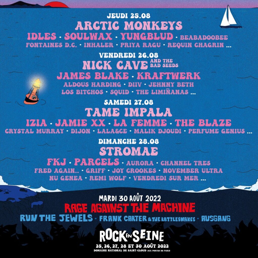 Rock En Seine 2022 line up poster