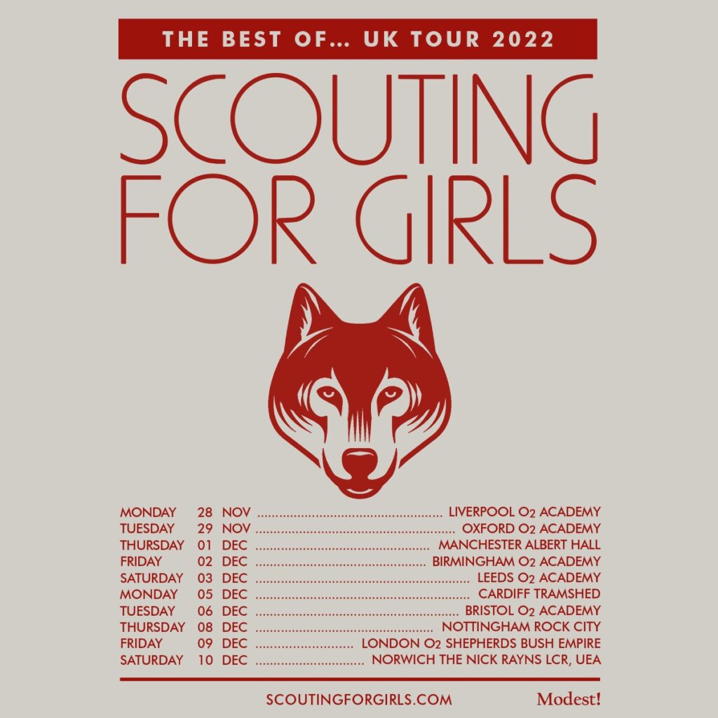 Scouting for Girls 2022 uk tour poster