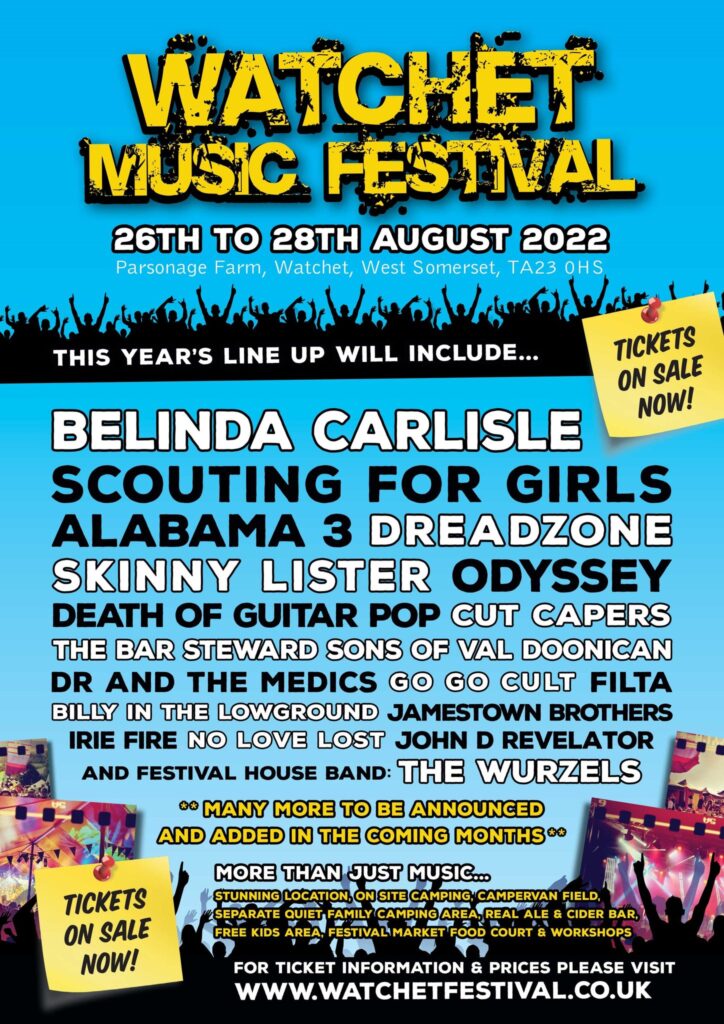 Watchet Festival 2022 line up Watchet Festival 2022 line up