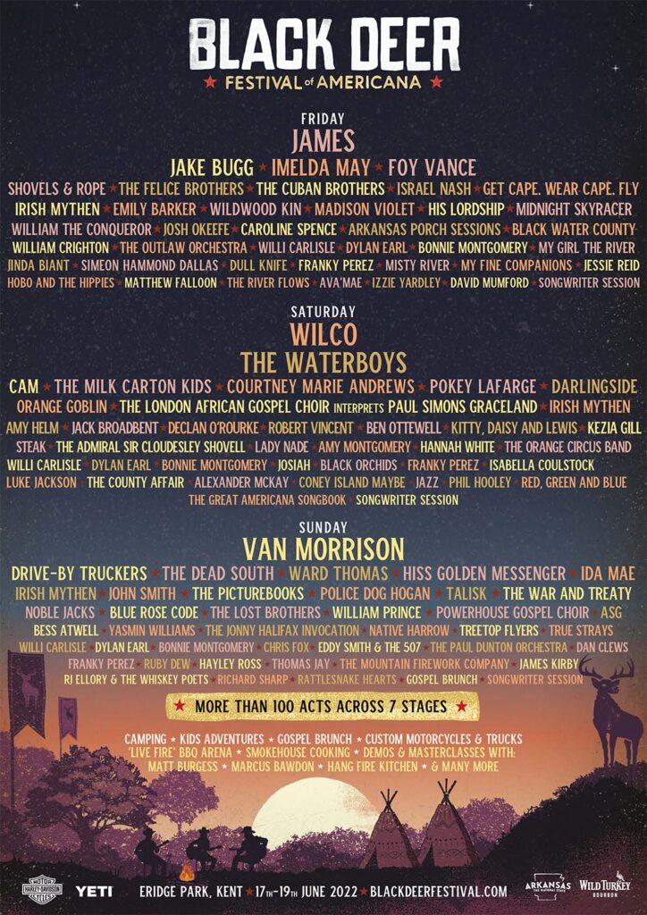 Black Deer Festival 2022 line up poster Black Deer Festival 2022 line up poster