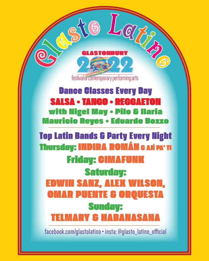 Glasto Latino line up poster 2022 Glasto Latino line up poster 2022