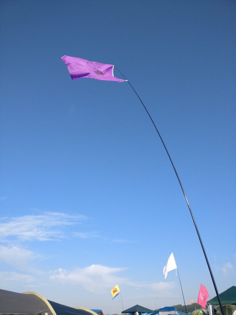 Flagpole at Glastonbury campsite