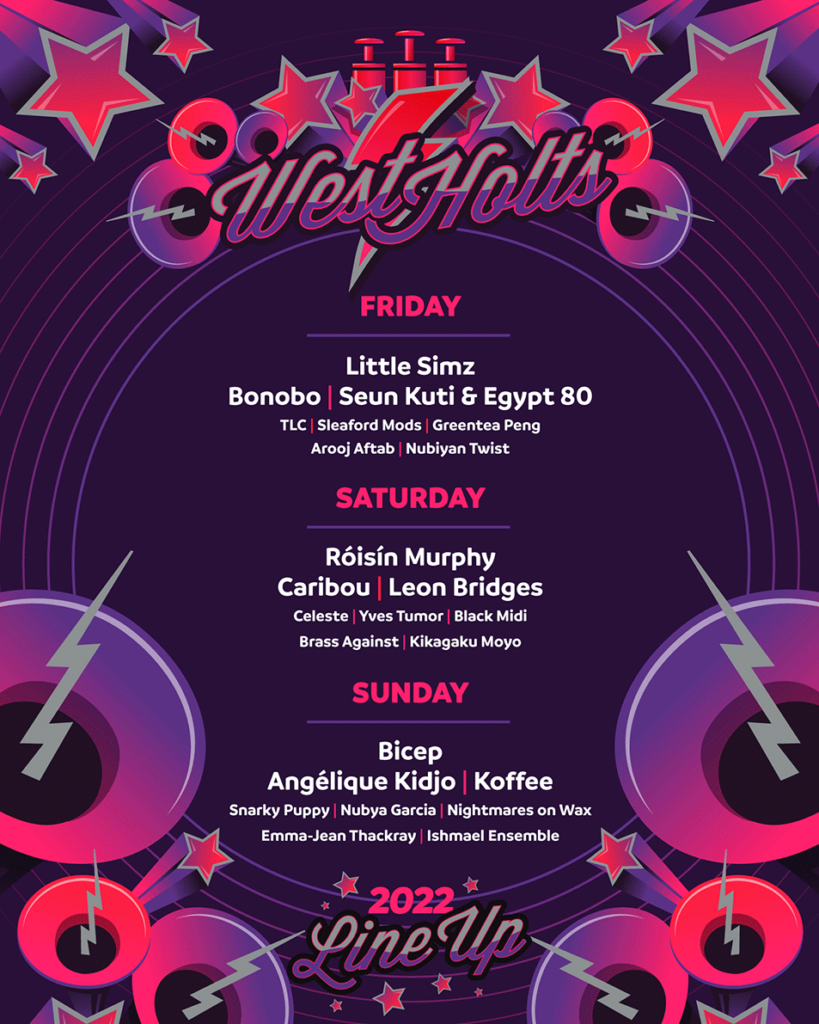 Glastonbury 2022 West Holts stage line-up poster