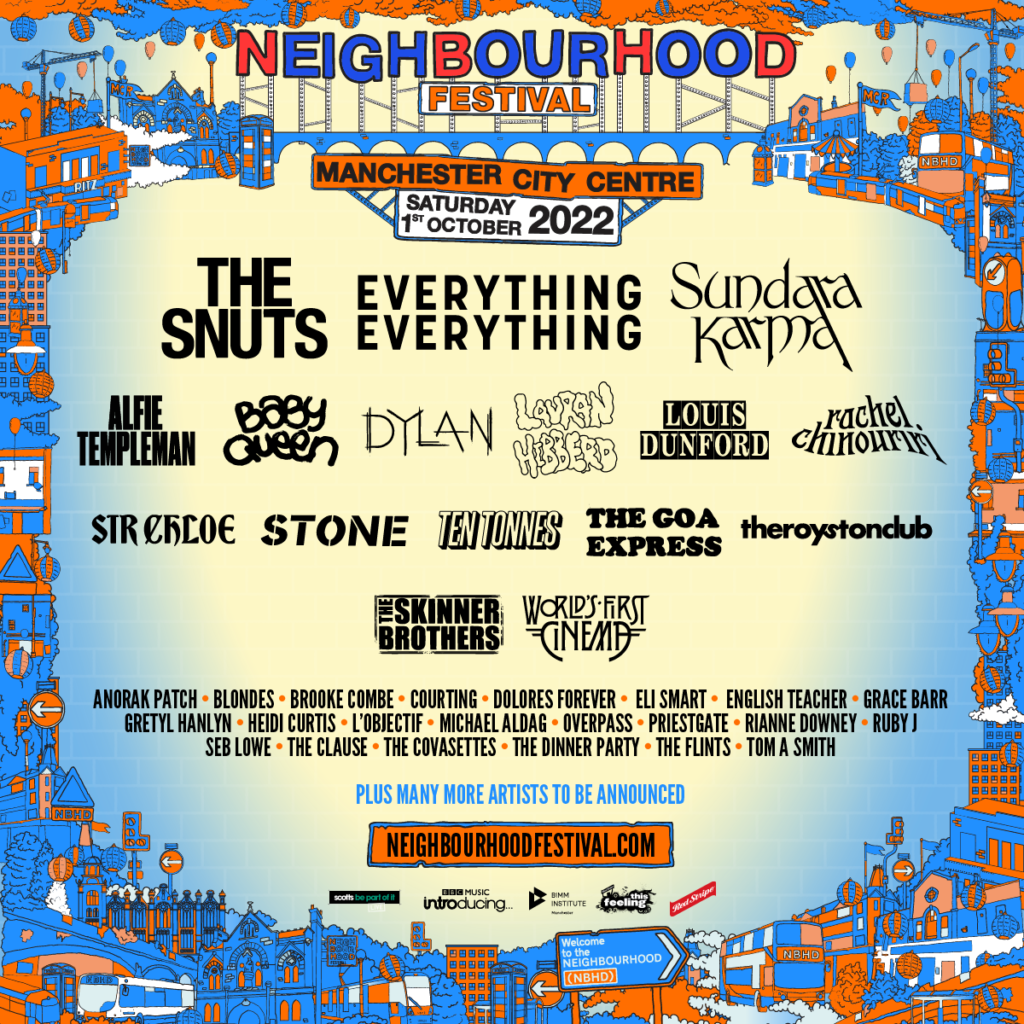 Neighbourhood Festival line up poster 2022 Neighbourhood Festival line up poster 2022