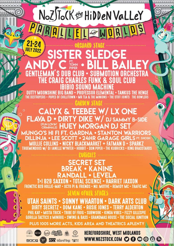 Nozstock 2022 line-up poster