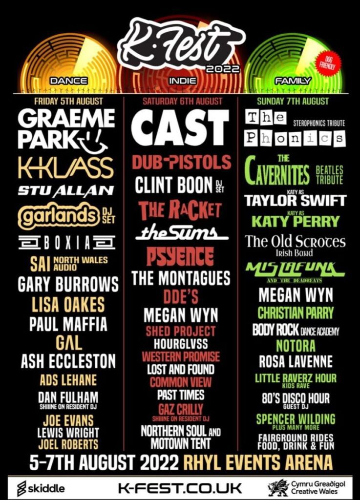 286834027 505408291377799 7764418277705670221 n Rhyl K-Fest 2022 overall line-up poster