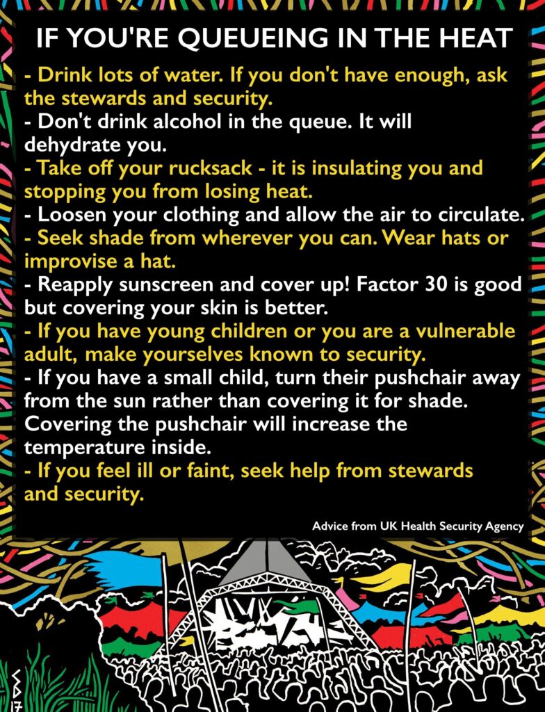 Glastonbury heat advice Glastonbury heat advice