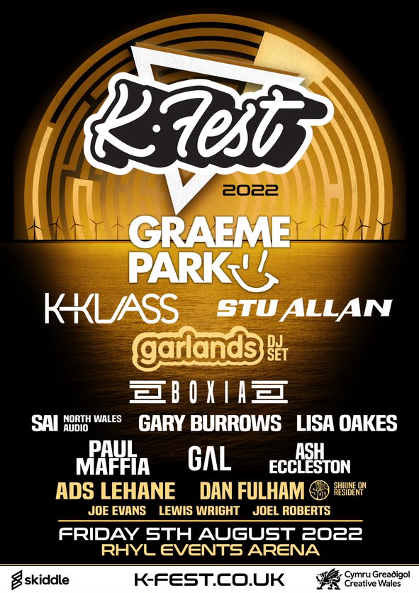 KFest8 LineUp Dance FRIDAY Rhyl K-Fest 2022 Friday line-up poster