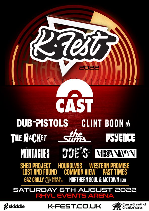 KFest8 LineUp Indie SATURDAY Rhyl K-Fest 2022 Saturday line-up poster