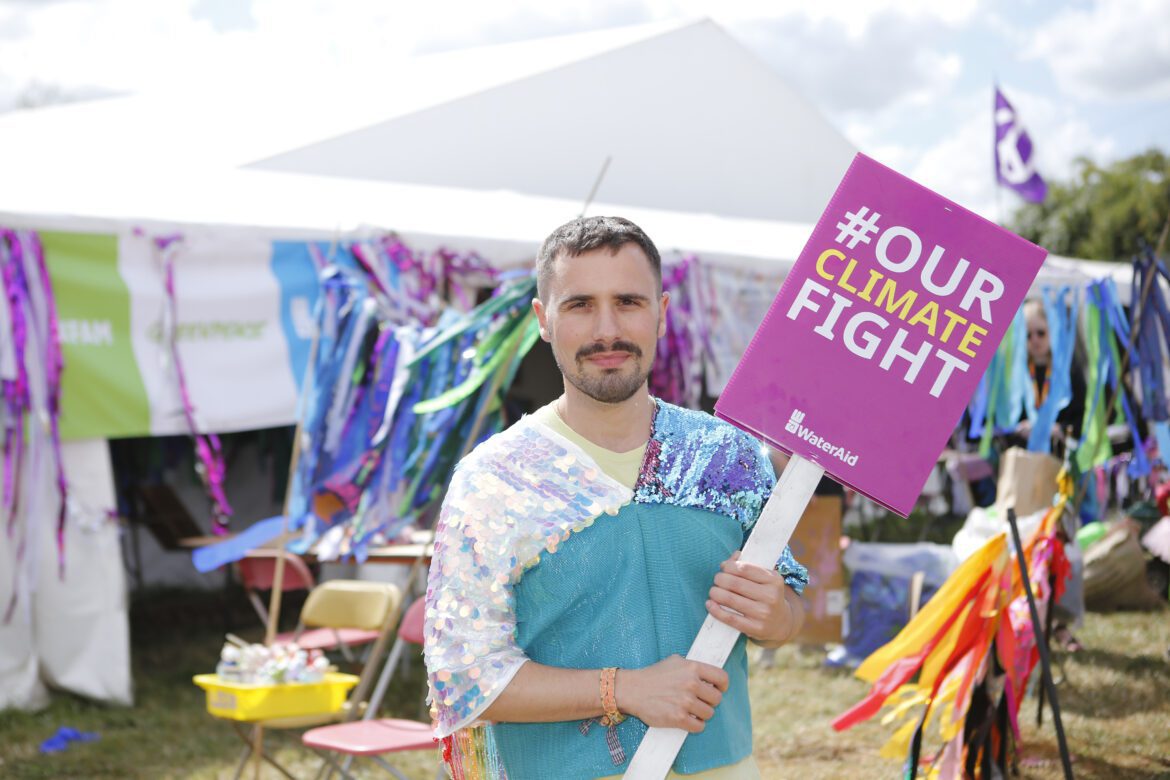 Glastonbury Park Climate banner artist