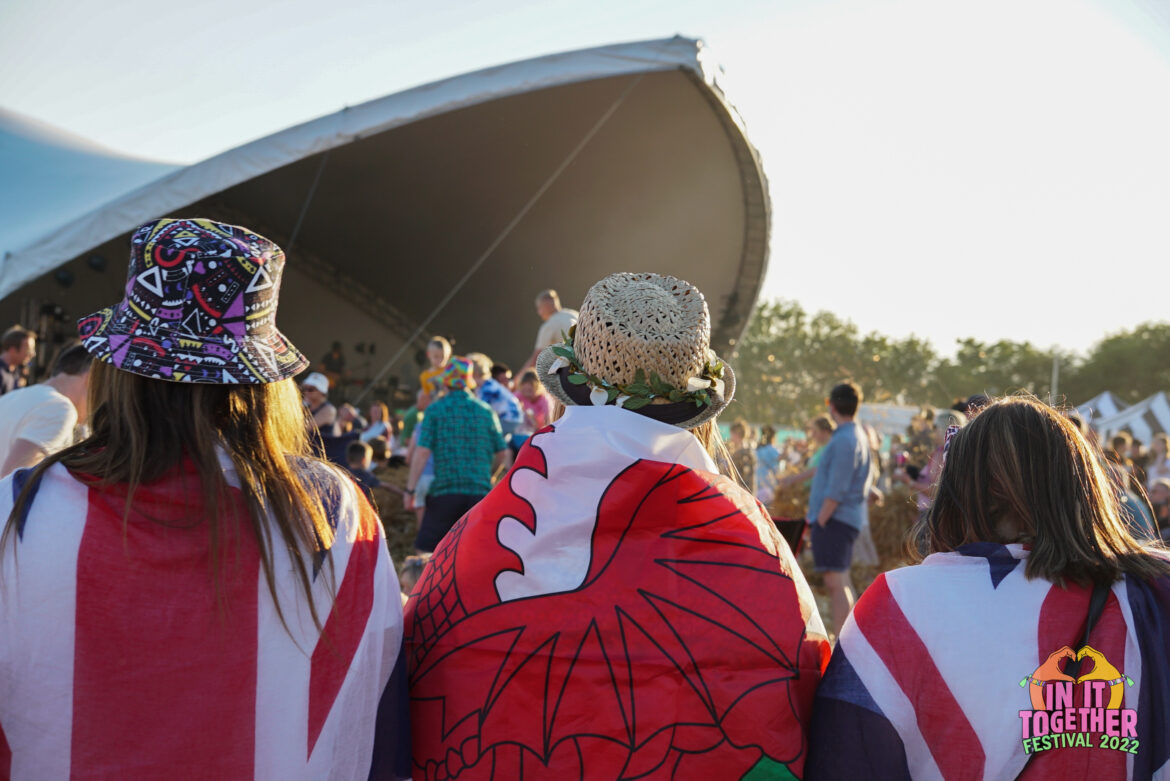 In It Together Festival crowd wales flag