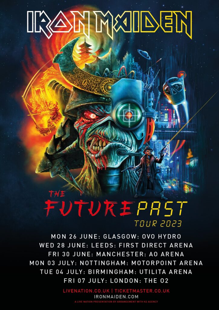 Iron Maiden 2023 uk tour poster Iron Maiden 2023 uk tour poster