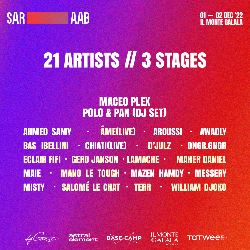 Saraab 2023 line up poster Saraab 2023 line up poster