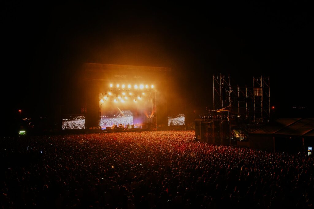 Bilbao BBK Live main stage night lights