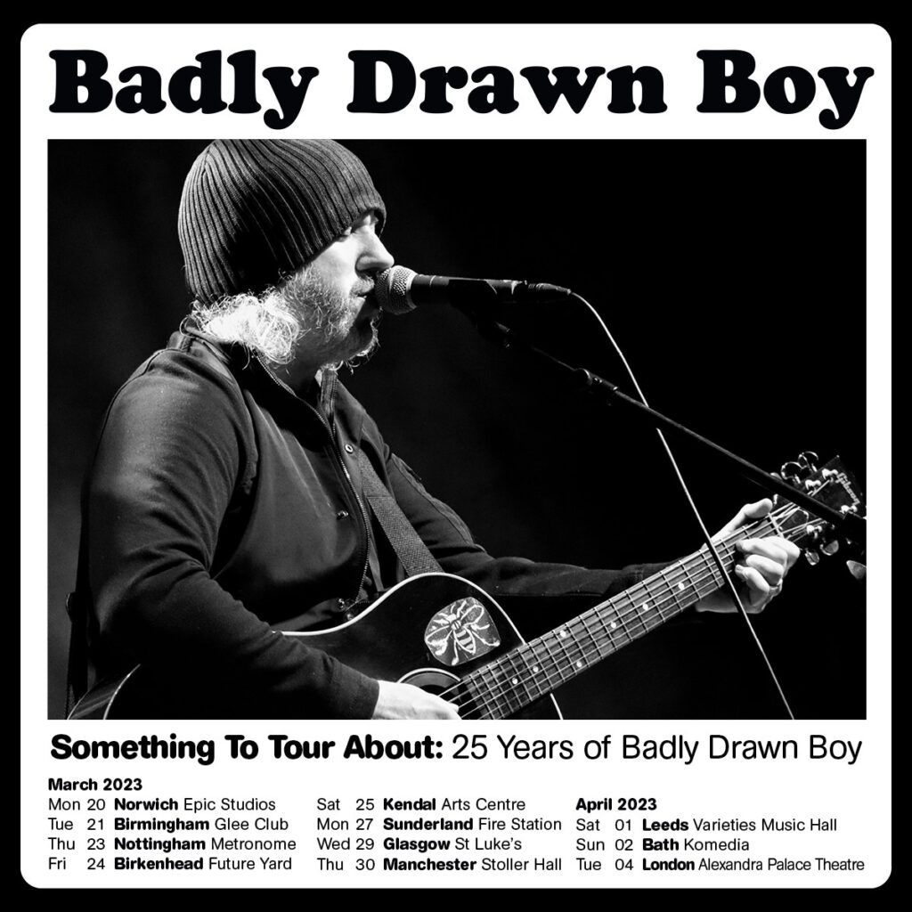 Badly Drawn Boy 2023 UK tour poster Badly Drawn Boy 2023 UK tour poster